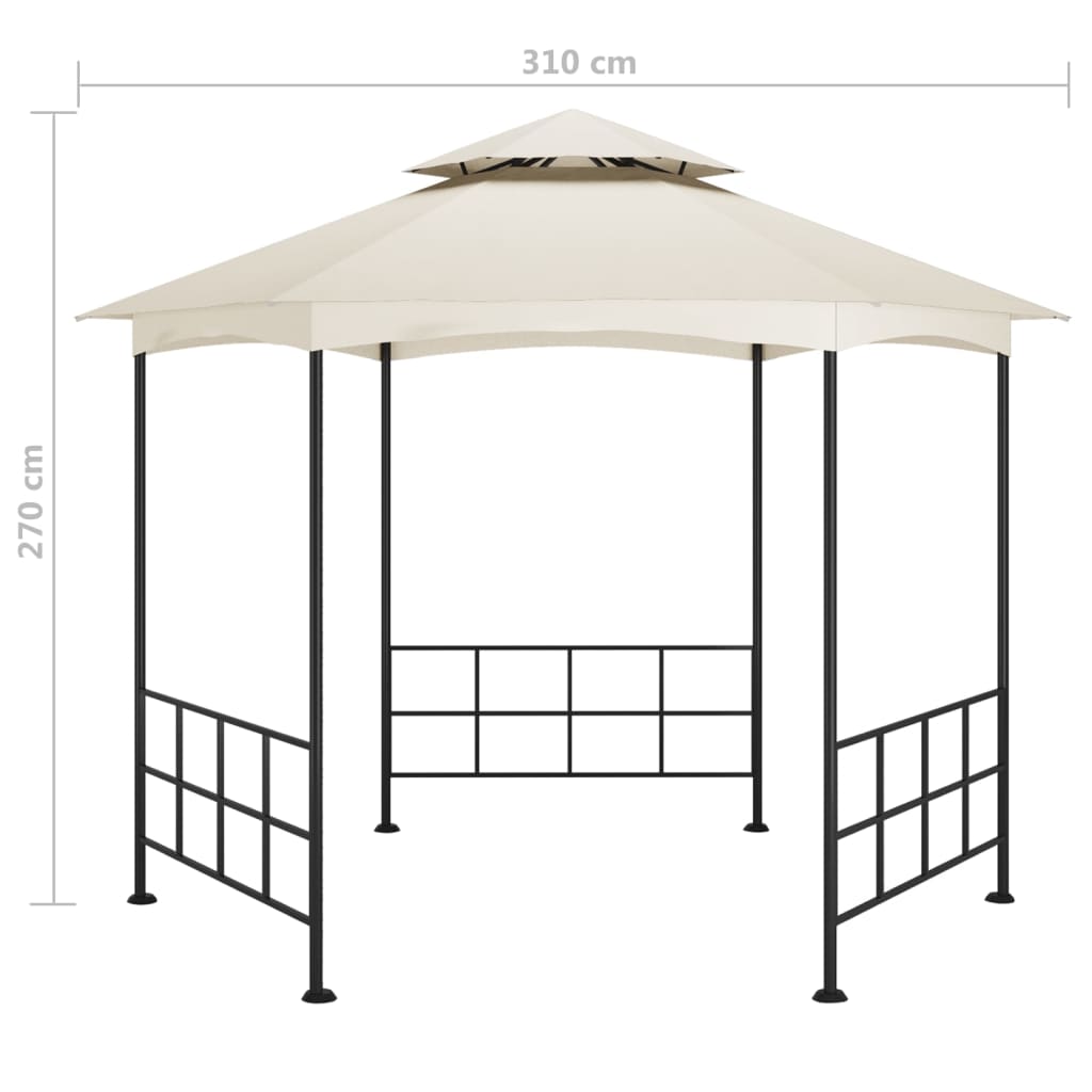 Pavillon mit Seitenwänden 3,1x2,7 m Creme