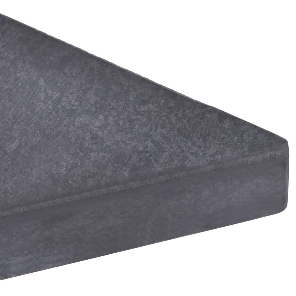 Sonnenschirm-Gewichtsplatte Schwarz Granit Quadratisch 15 kg