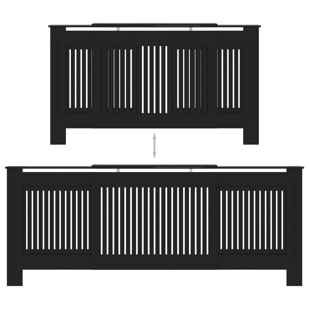 MDF Heizkörperverkleidung Schwarz 205 cm
