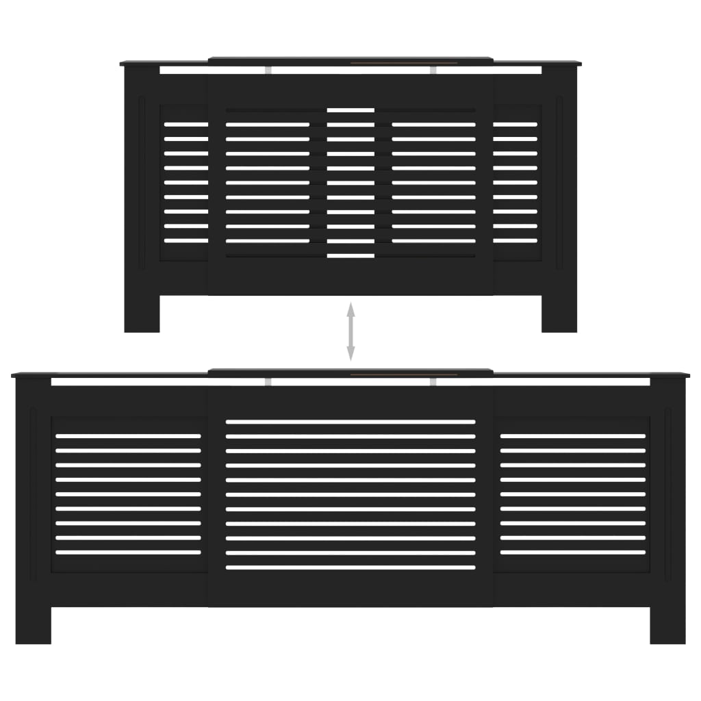 MDF Heizkörperverkleidung Schwarz 205 cm