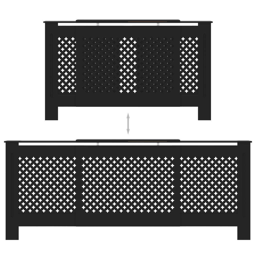 MDF Heizkörperverkleidung Schwarz 205 cm