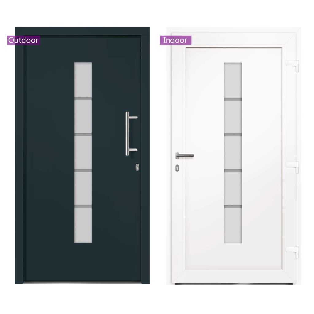 Haustür Aluminium und PVC Anthrazit 100x200 cm