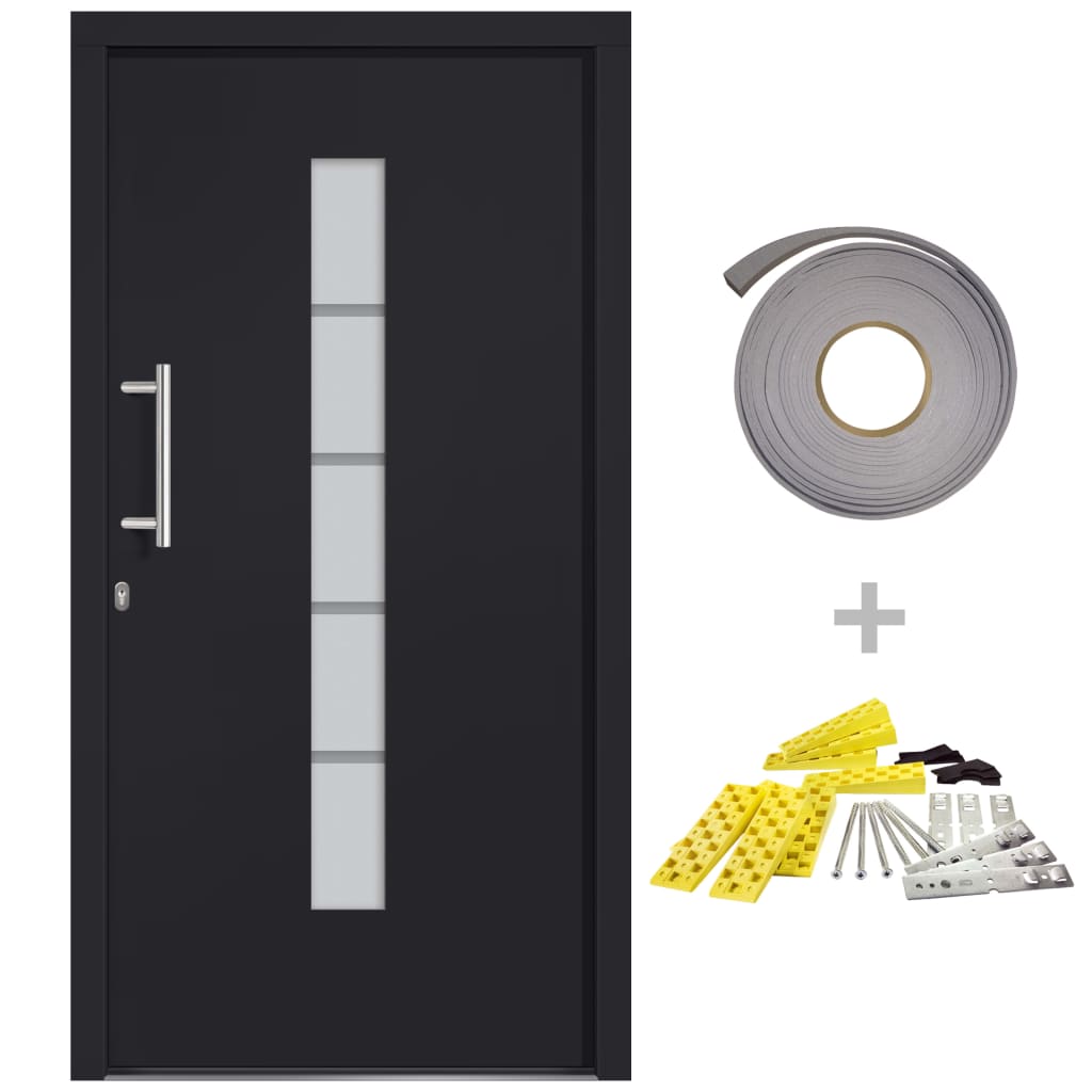Haustür Aluminium und PVC Anthrazit 100x200 cm