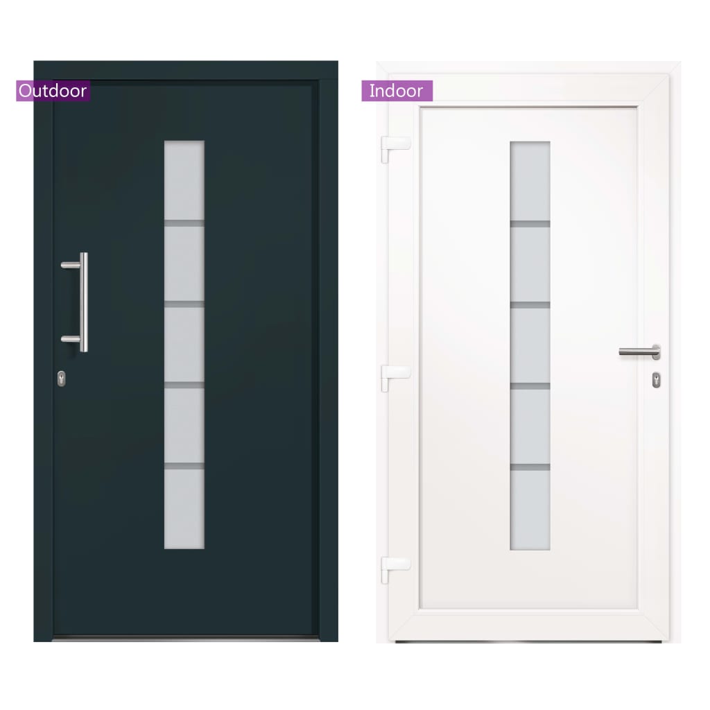 Haustür Aluminium und PVC Anthrazit 100x200 cm