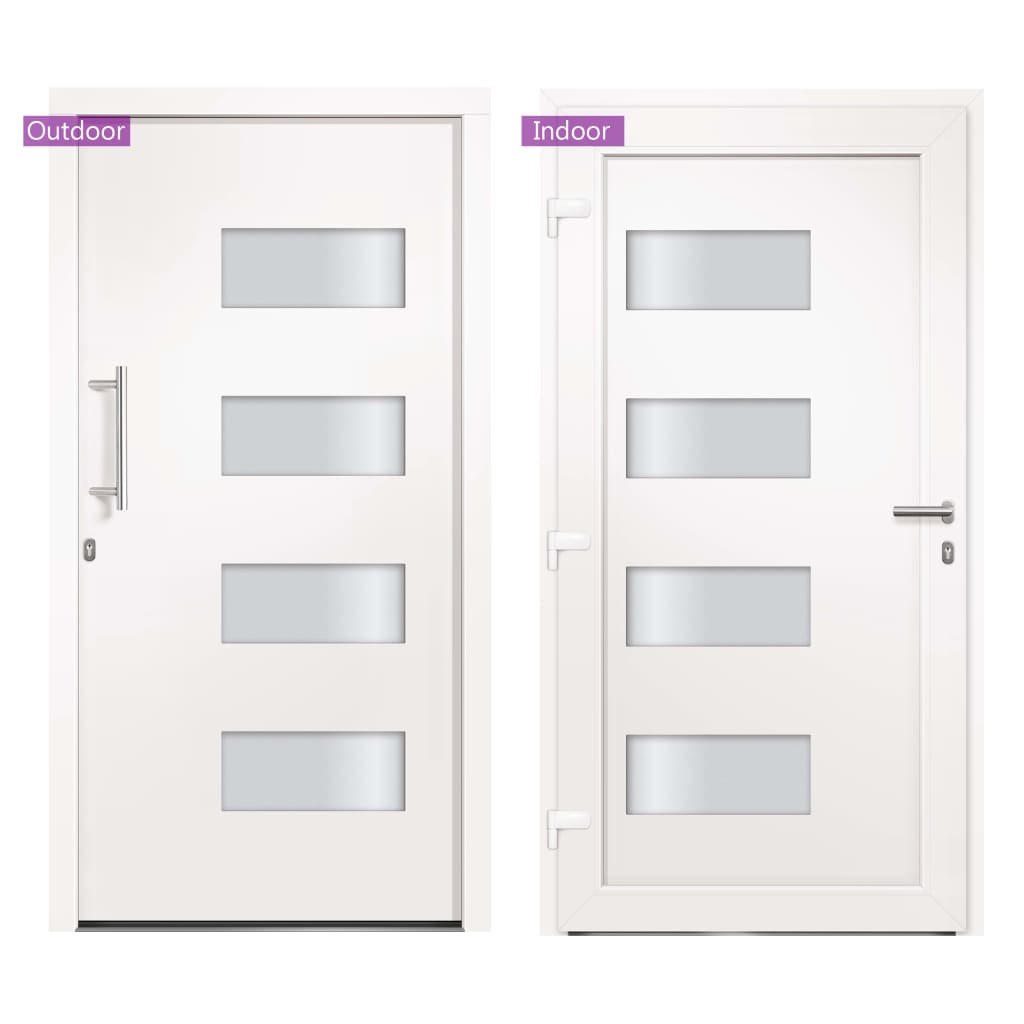 Haustür Aluminium und PVC Weiß 110x210 cm