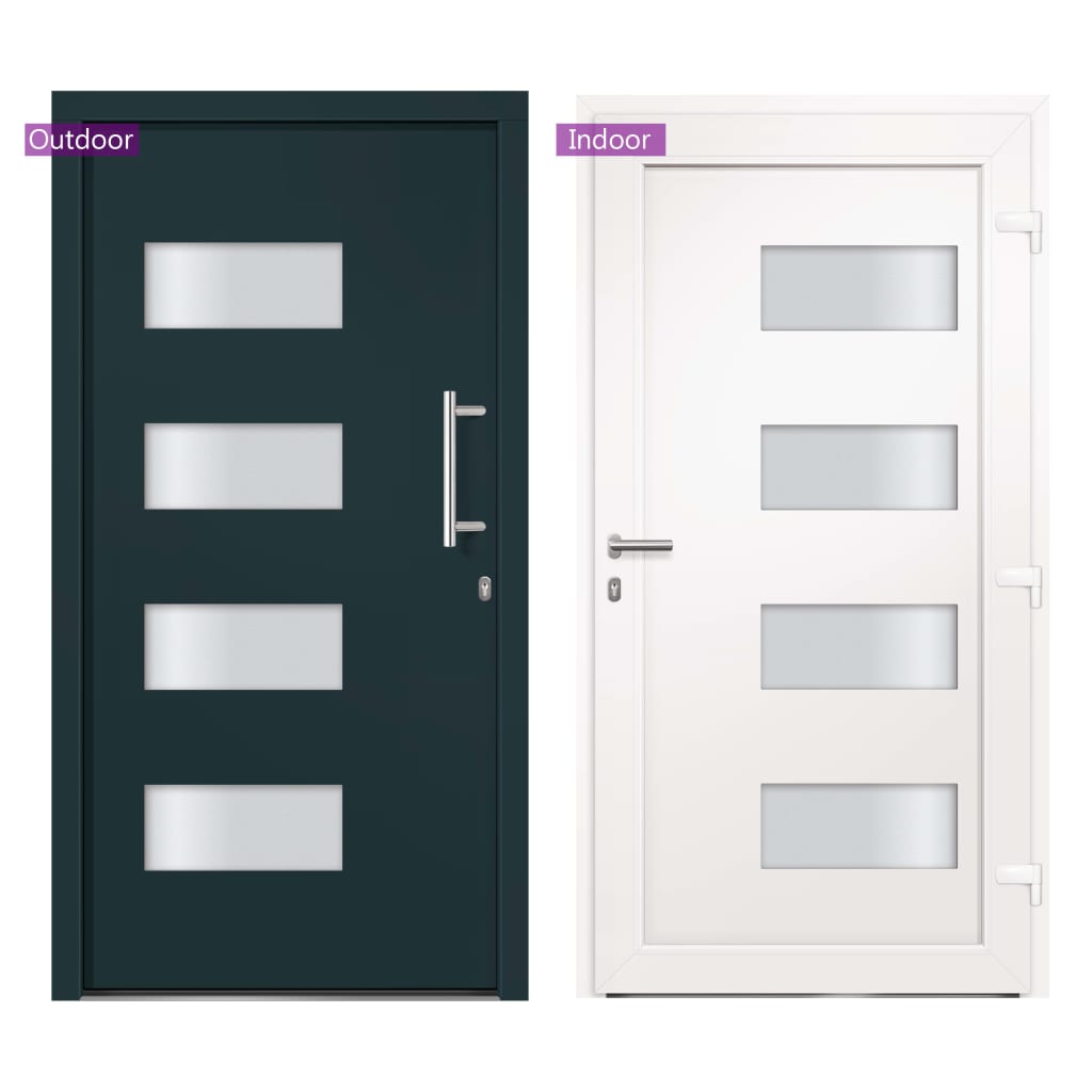 Haustür Aluminium und PVC Anthrazit 100x210 cm