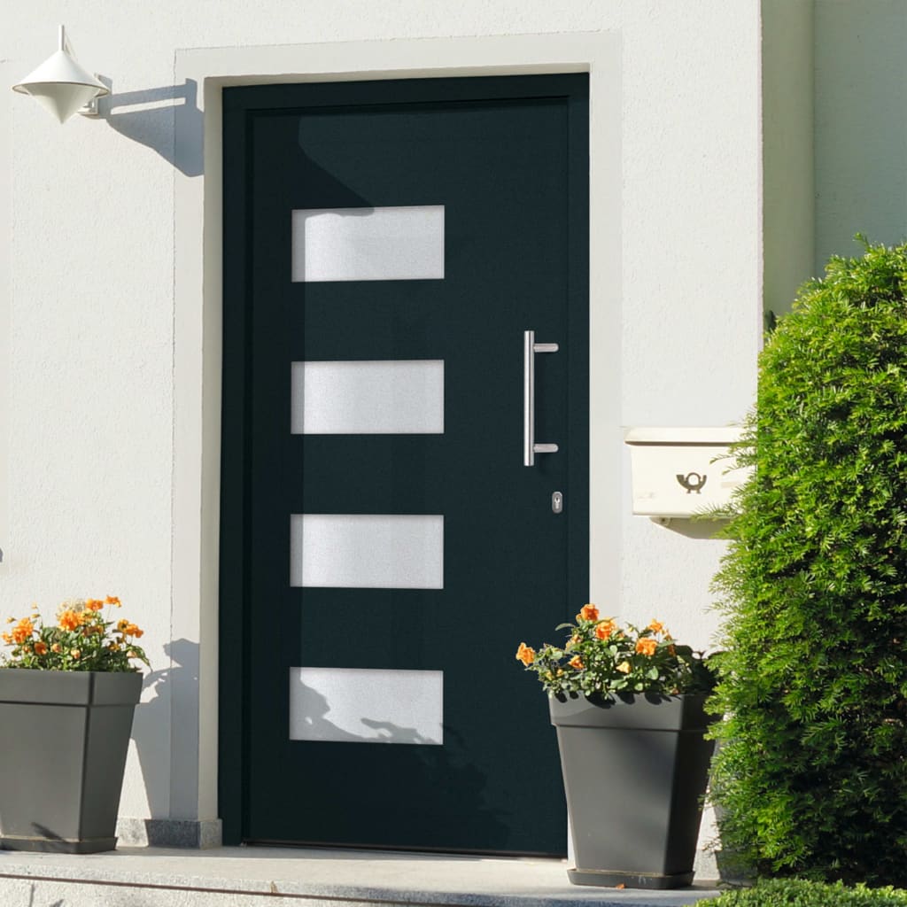 Haustür Aluminium und PVC Anthrazit 100x210 cm