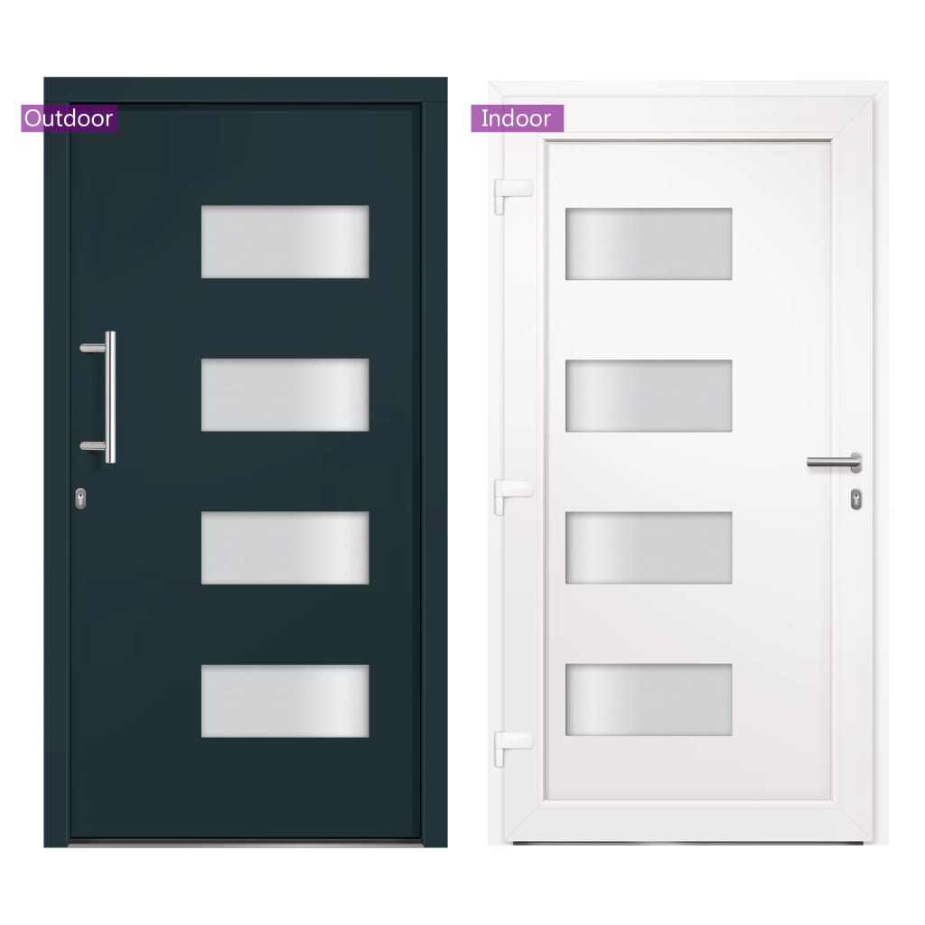 Haustür Aluminium und PVC Anthrazit 100x200 cm