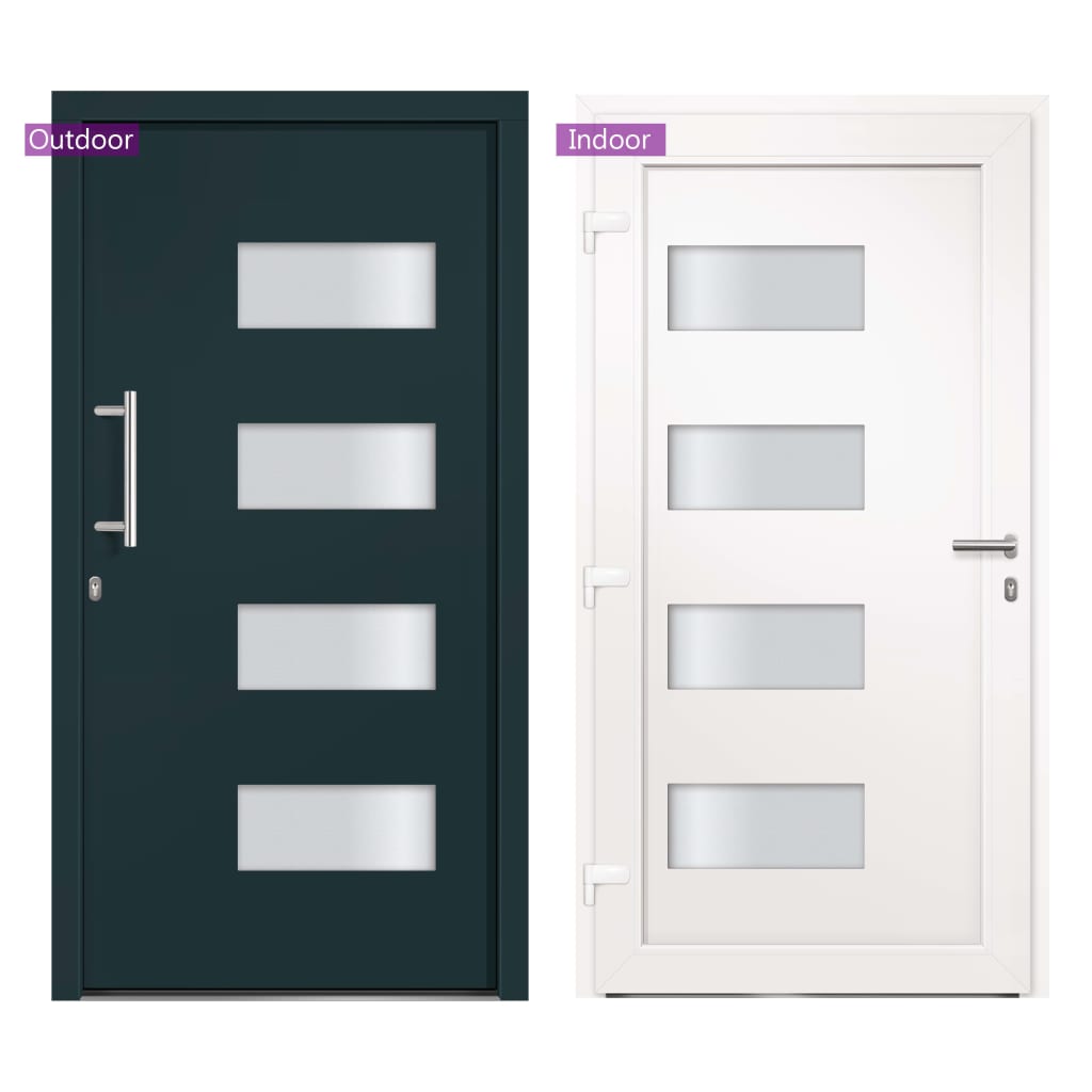 Haustür Aluminium und PVC Anthrazit 110x210 cm
