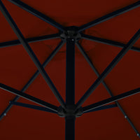 Thumbnail for Sonnenschirm mit LED-Leuchten Stahlmast 300 cm Terrakotta-Rot