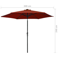 Thumbnail for Sonnenschirm mit LED-Leuchten Stahlmast 300 cm Terrakotta-Rot