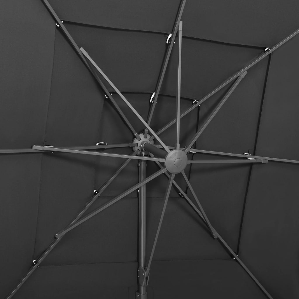 Sonnenschirm mit Aluminium-Mast 4-lagig Anthrazit 250x250 cm