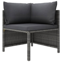 Thumbnail for 3-Sitzer-Gartensofa mit Kissen Grau Poly Rattan