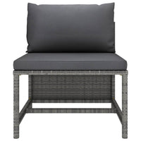 Thumbnail for 3-Sitzer-Gartensofa mit Kissen Grau Poly Rattan