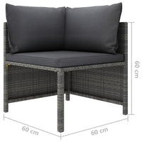 Thumbnail for 3-Sitzer-Gartensofa mit Kissen Grau Poly Rattan