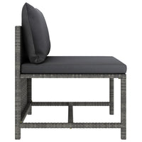 Thumbnail for 4-Sitzer-Gartensofa mit Kissen Grau Poly Rattan