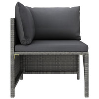 Thumbnail for 4-tlg. Garten-Lounge-Set mit Kissen Poly Rattan Grau