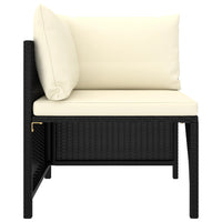 Thumbnail for Modular-Ecksofa mit Kissen Schwarz Poly Rattan