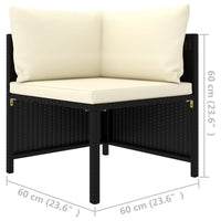 Thumbnail for Modular-Ecksofa mit Kissen Schwarz Poly Rattan
