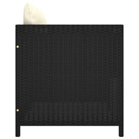 Thumbnail for Gartensofa mit Kissen Schwarz Poly Rattan