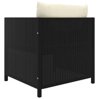 Thumbnail for Gartensofa mit Kissen Schwarz Poly Rattan