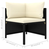 Thumbnail for 4-Sitzer-Gartensofa mit Auflagen Schwarz Poly Rattan