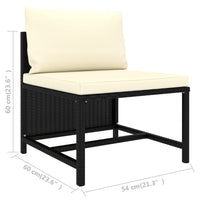 Thumbnail for 4-tlg. Garten-Sofagarnitur mit Auflagen Schwarz Poly Rattan