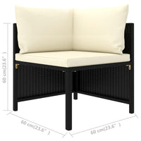 Thumbnail for 4-tlg. Garten-Sofagarnitur mit Auflagen Schwarz Poly Rattan