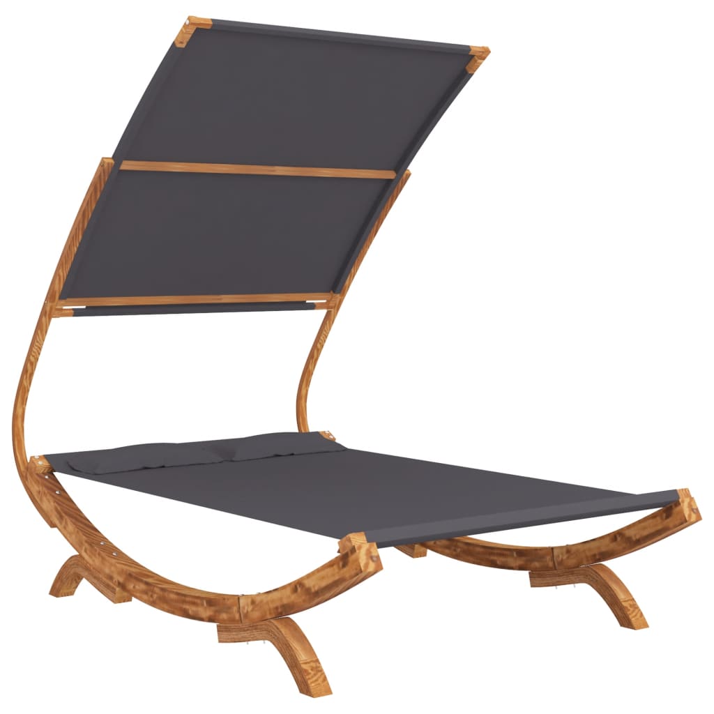 Hängematte mit Dach 165x198x140 cm Bugholz Massiv Anthrazit