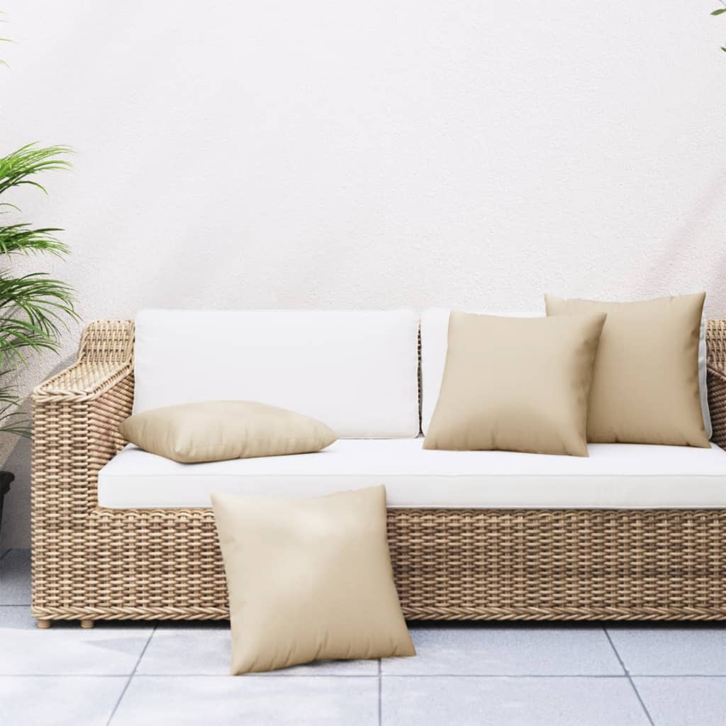 Zierkissen 4 Stk. Beige 40x40 cm Stoff