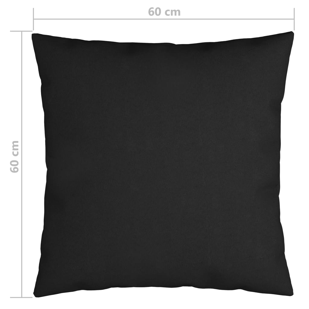Sofakissen 4 Stk. Schwarz 60x60 cm Stoff