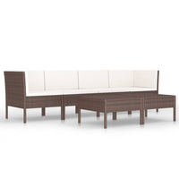 Thumbnail for 6-tlg. Garten-Lounge-Set mit Auflagen Poly Rattan Braun