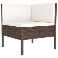 Thumbnail for 6-tlg. Garten-Lounge-Set mit Auflagen Poly Rattan Braun