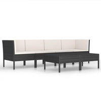 Thumbnail for 6-tlg. Garten-Lounge-Set mit Auflagen Poly Rattan Schwarz