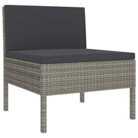 Thumbnail for 6-tlg. Garten-Lounge-Set mit Auflagen Poly Rattan Grau