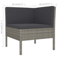 Thumbnail for 6-tlg. Garten-Lounge-Set mit Auflagen Poly Rattan Grau