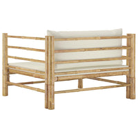 Thumbnail for Gartensofa mit Kissen Cremeweiß Bambus