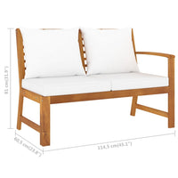 Thumbnail for 4-tlg. Garten-Lounge-Set mit Auflagen Creme Massivholz Akazie