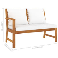 Thumbnail for 4-tlg. Garten-Lounge-Set mit Auflagen Creme Massivholz Akazie