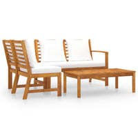 Thumbnail for 4-tlg. Garten-Lounge-Set mit Auflagen Creme Massivholz Akazie