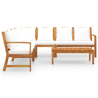 Thumbnail for 6-tlg. Garten-Lounge-Set mit Auflagen Creme Massivholz Akazie
