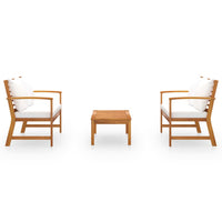 Thumbnail for 3-tlg. Garten-Lounge-Set mit Auflagen Massivholz Akazie