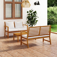 Thumbnail for 3-tlg. Garten-Lounge-Set mit Auflagen Massivholz Akazie
