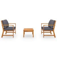 Thumbnail for 3-tlg. Garten-Lounge-Set mit Auflagen Massivholz Akazie
