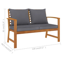 Thumbnail for 3-tlg. Garten-Lounge-Set mit Auflagen Massivholz Akazie