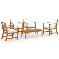 Thumbnail for 5-tlg. Garten-Lounge-Set mit Auflagen Massivholz Akazie