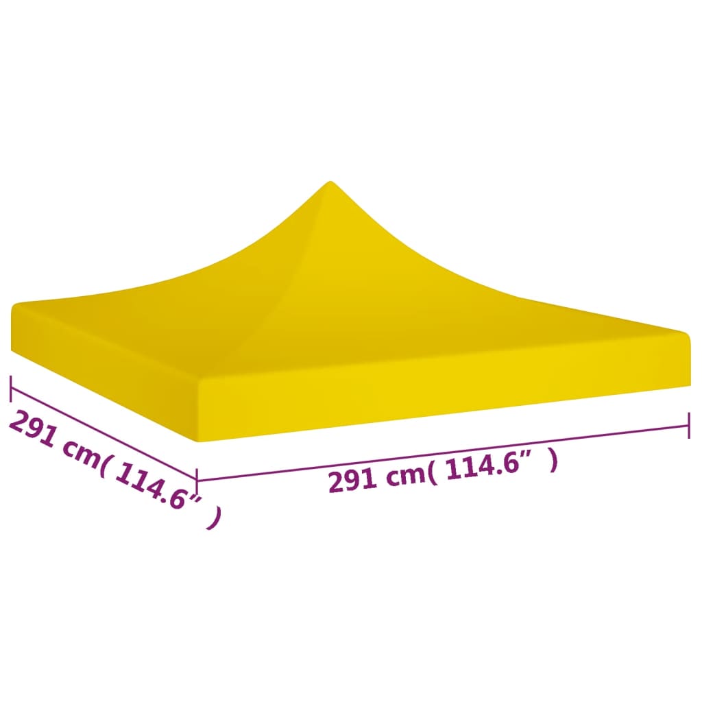 Partyzelt-Dach 3x3 m Gelb 270 g/m²