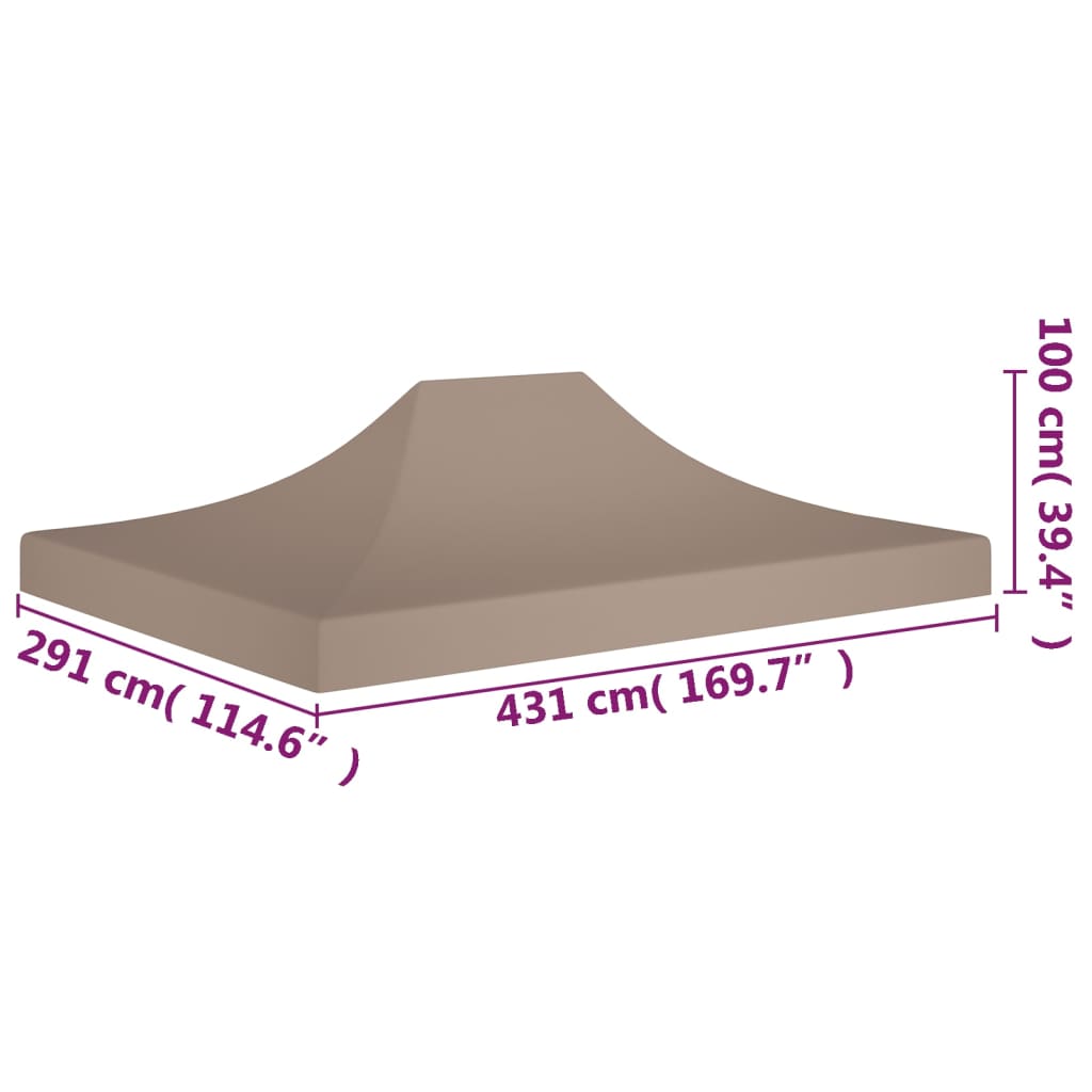 Partyzelt-Dach 4,5x3 m Taupe 270 g/m²