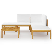 Thumbnail for 6-tlg. Garten-Lounge-Set mit Kissen Creme Massivholz Akazie