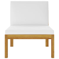 Thumbnail for 6-tlg. Garten-Lounge-Set mit Kissen Creme Massivholz Akazie